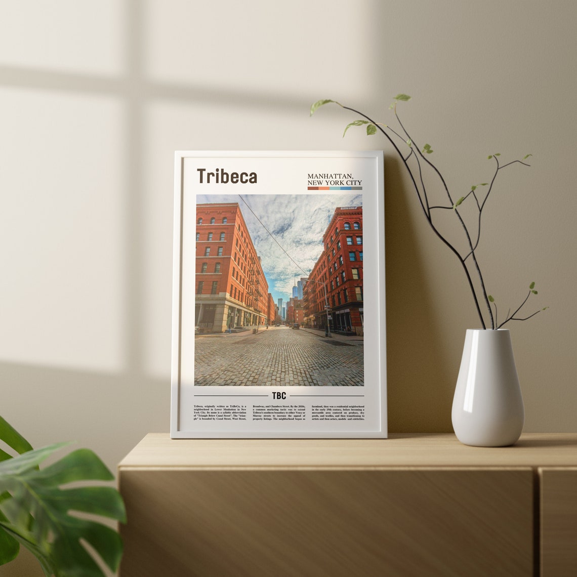 Tribeca Print Tribeca Poster Tribeca Wall Art Oil Painting Poster Colorful City Print City Artwork Travel Artwork Travel Wall Art - Image 3