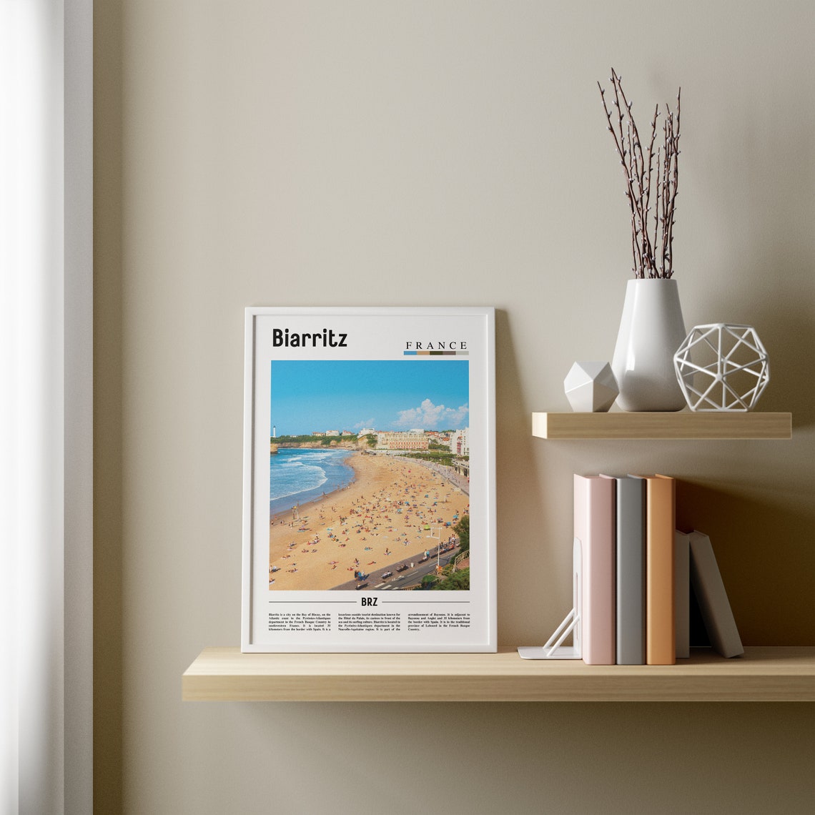 Biarritz Print Biarritz Poster Biarritz Wall Art Oil Painting Poster Colorful City Print City Artwork Travel Artwork Travel Wall Art - Image 3