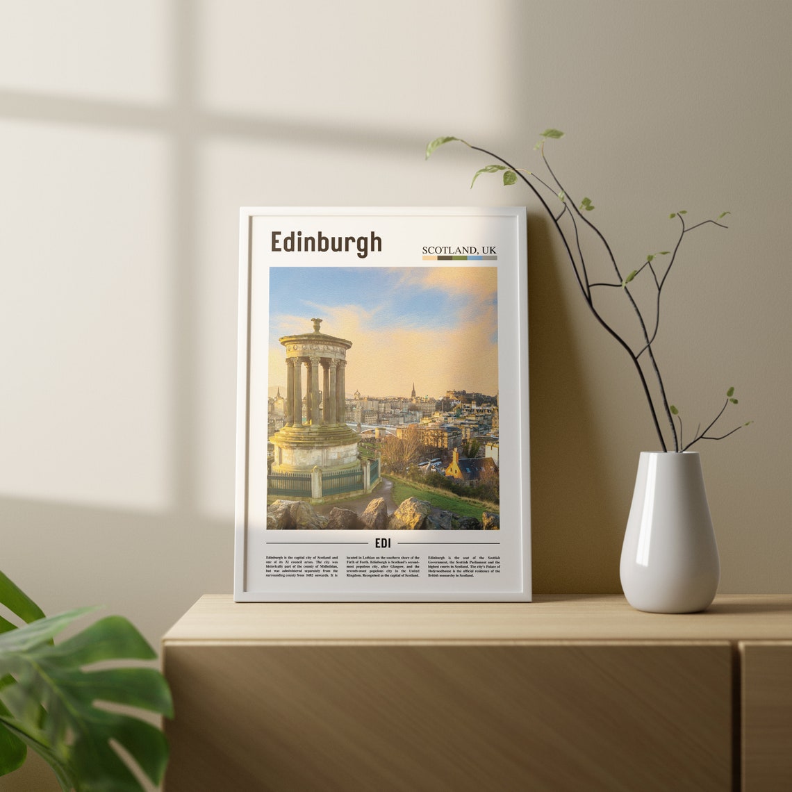 Edinburgh Print Edinburgh Poster Edinburgh Wall Art Oil Painting Poster Colorful City Print City Artwork Travel Artwork Travel Wall Art - Image 2