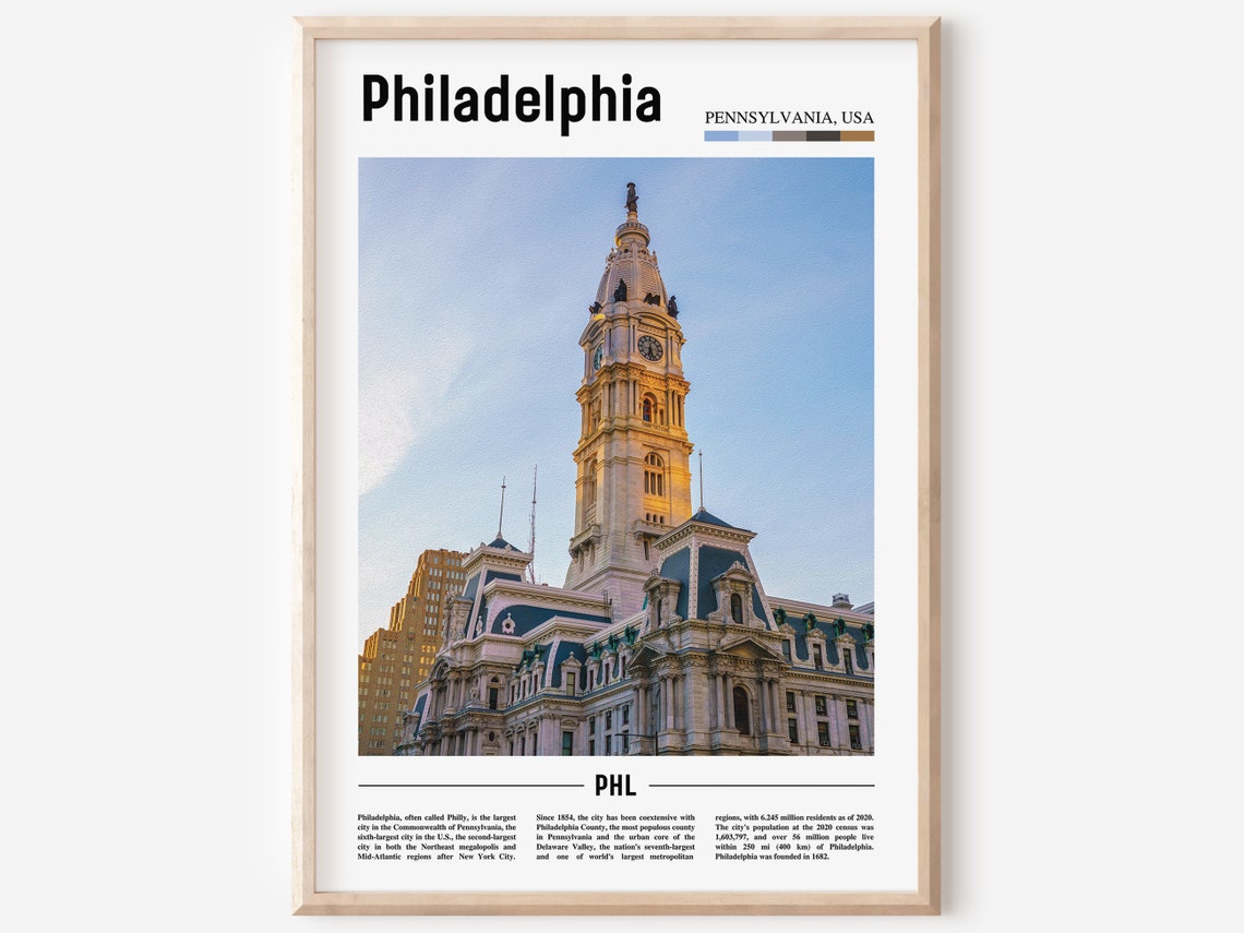 Philadelphia Print Philadelphia Poster Philadelphia Wall Art Oil Painting Poster City Print City Artwork Travel Artwork Travel Wall Art