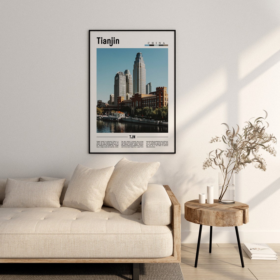 Tianjin Poster Tianjin Print Tianjin Wall Art Asia Print Asia Poster Asia Photo Minimal Travel Poster - Image 2