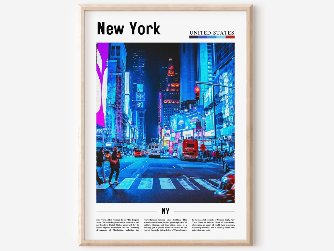 New York Travel Poster, City Wall Art Print