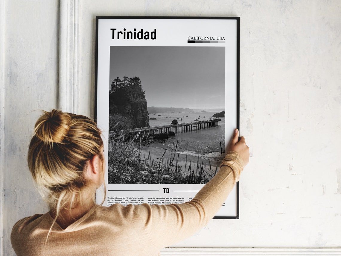 Trinidad Poster Black And White Trinidad Print Black And White Trinidad Wall Art Minimal Travel Print Travel Poster - Image 5