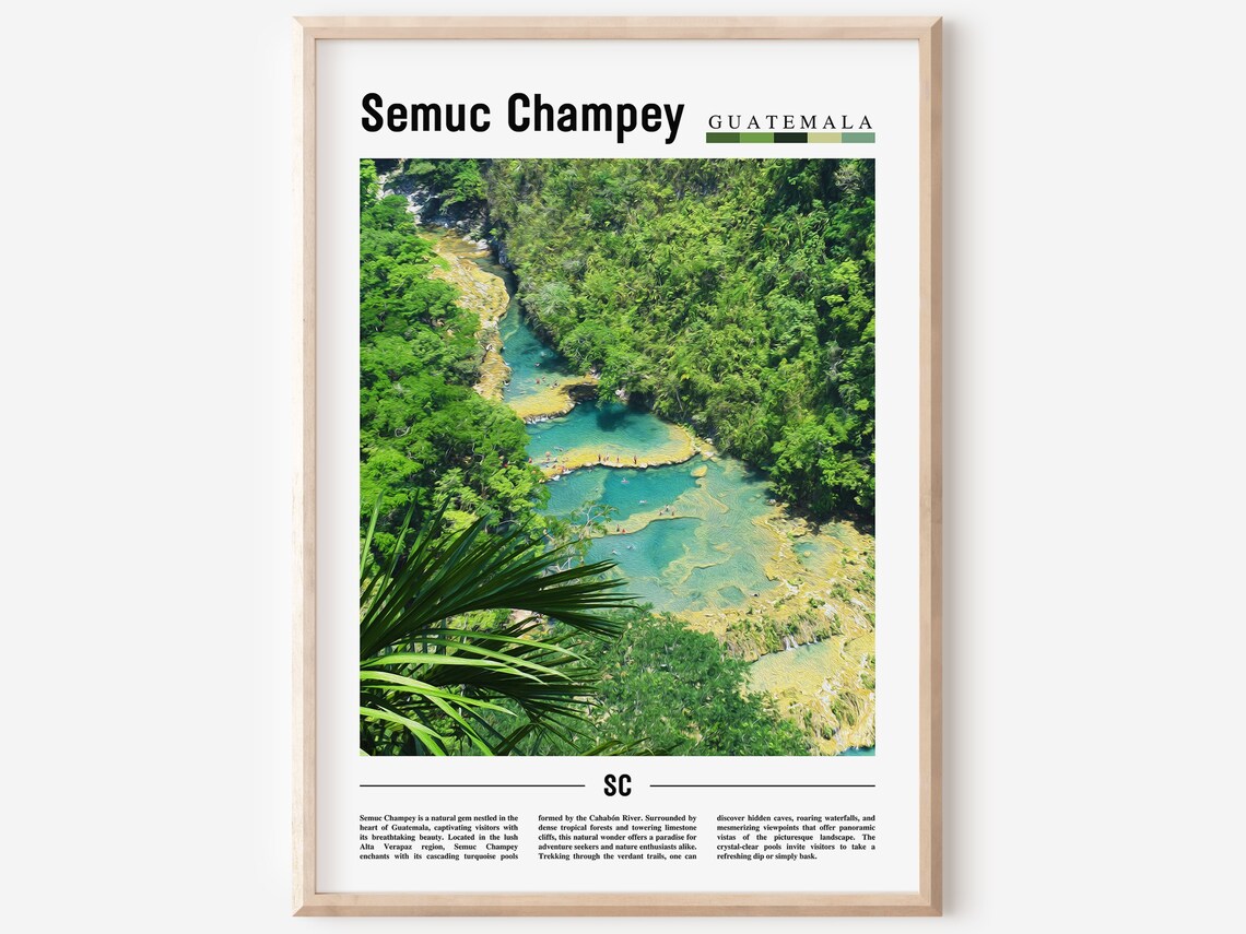 Semuc Champey Travel Poster, Central America