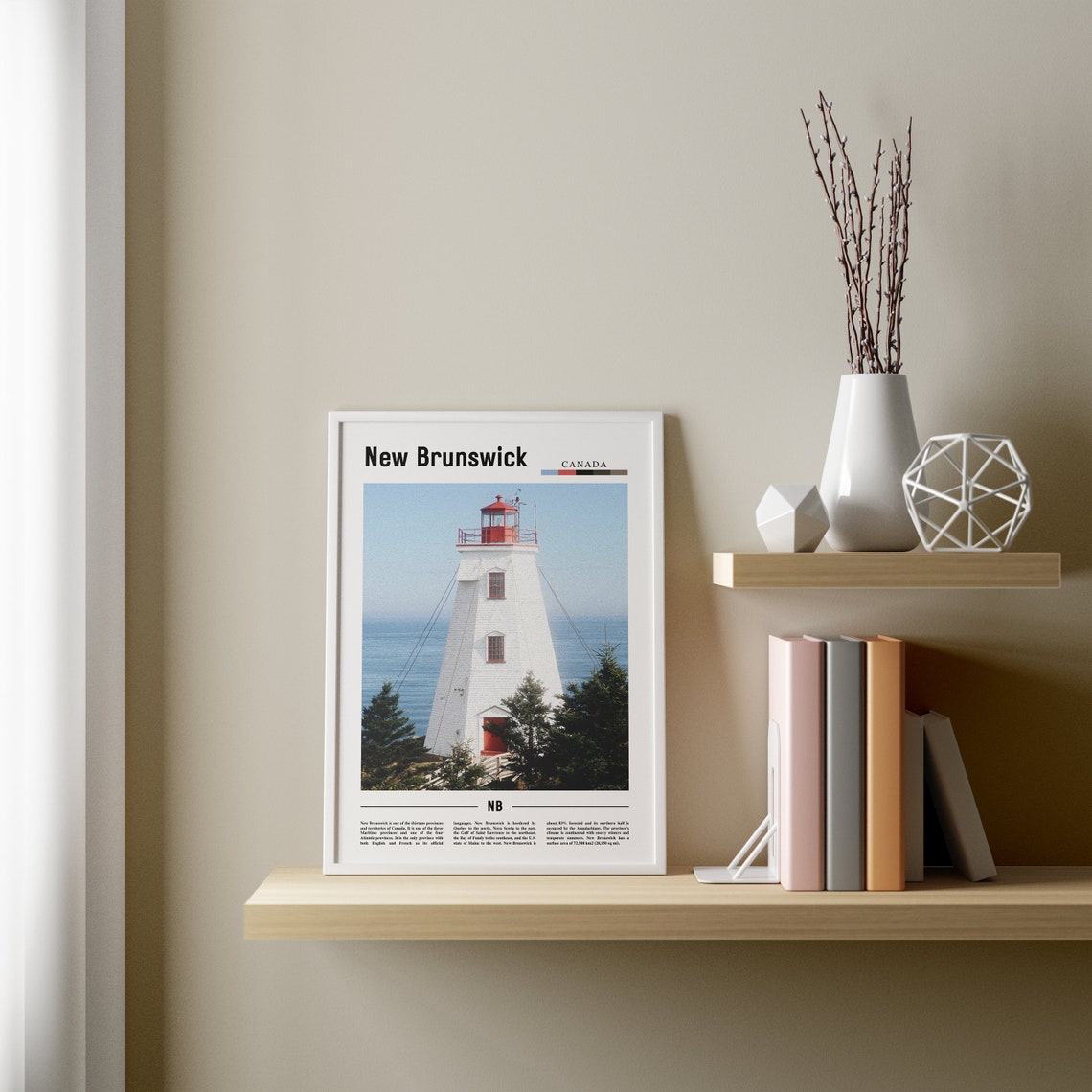 New Brunswick Print New Brunswick Poster New Brunswick Wall Art Minimal Travel Print Minimal City Poster Travel Oil Painting Poster - Image 3