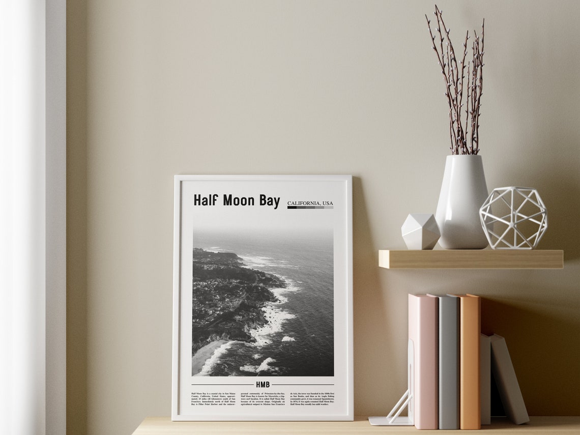Half Moon Bay Minimal Travel Poster - Image 3