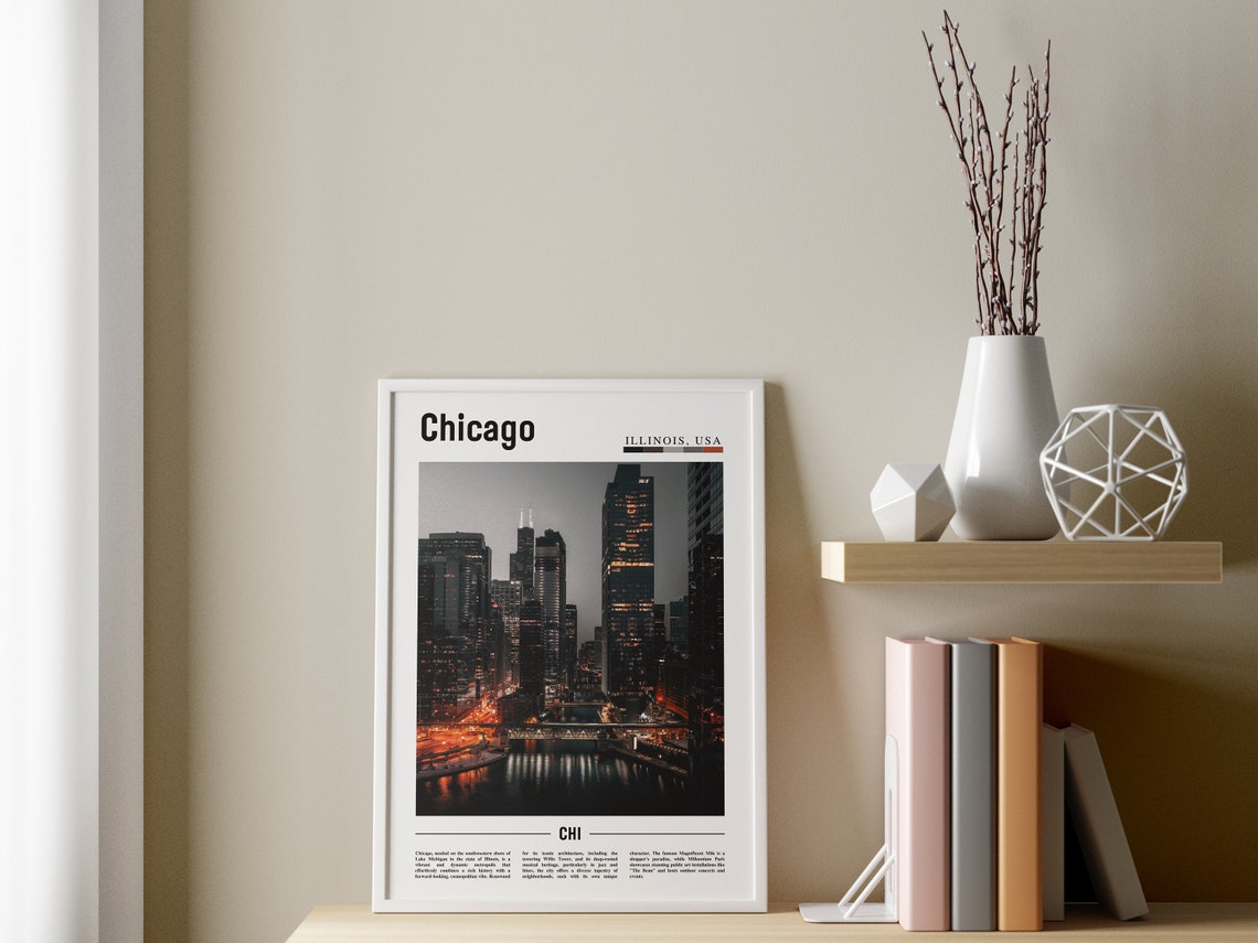 Chicago Print Chicago Poster Chicago Wall Art United States Photo United States Poster United States Print - Image 3