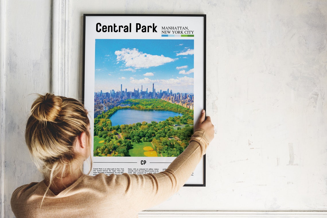 Central Park Print Central Park Poster Central Park Wall Art Oil Painting Poster City Print City Artwork Travel Artwork Travel Wall Art - Image 4