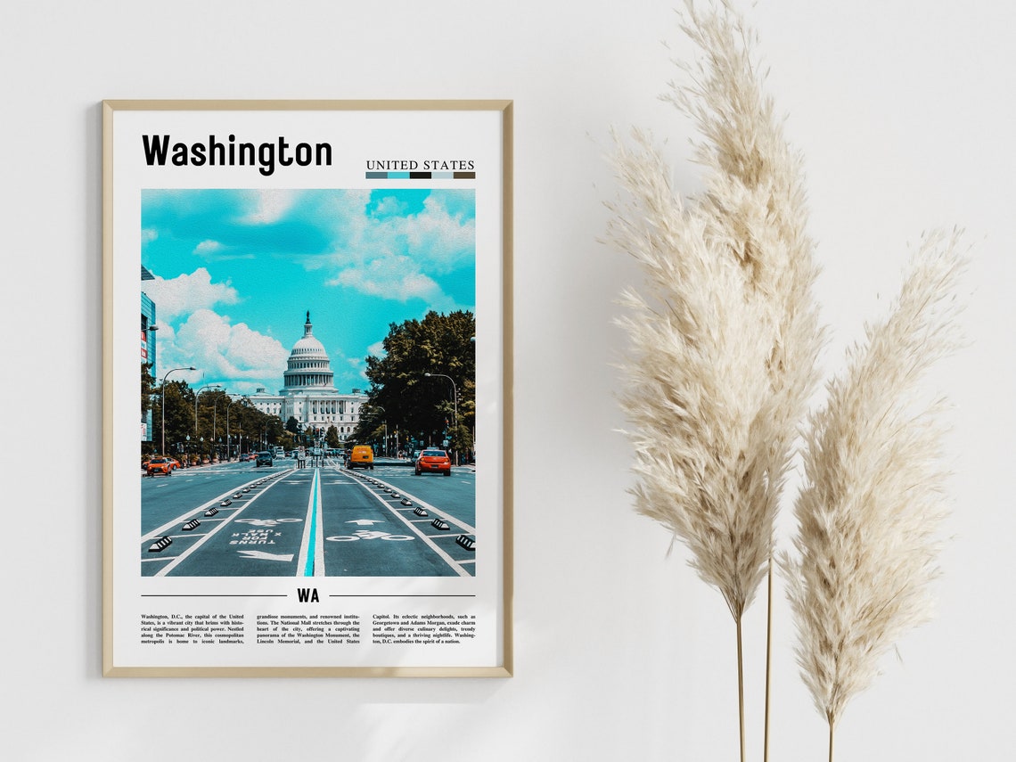 Washington Poster Washington Print Washington Wall Art United States Photo United States Poster United States Print - Image 4