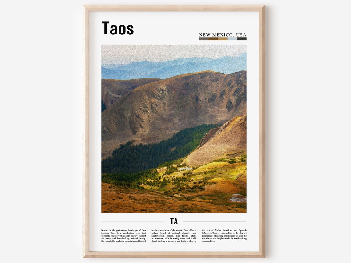 Taos Poster Taos Print Taos Wall Art United States Photo United States Poster United States Print