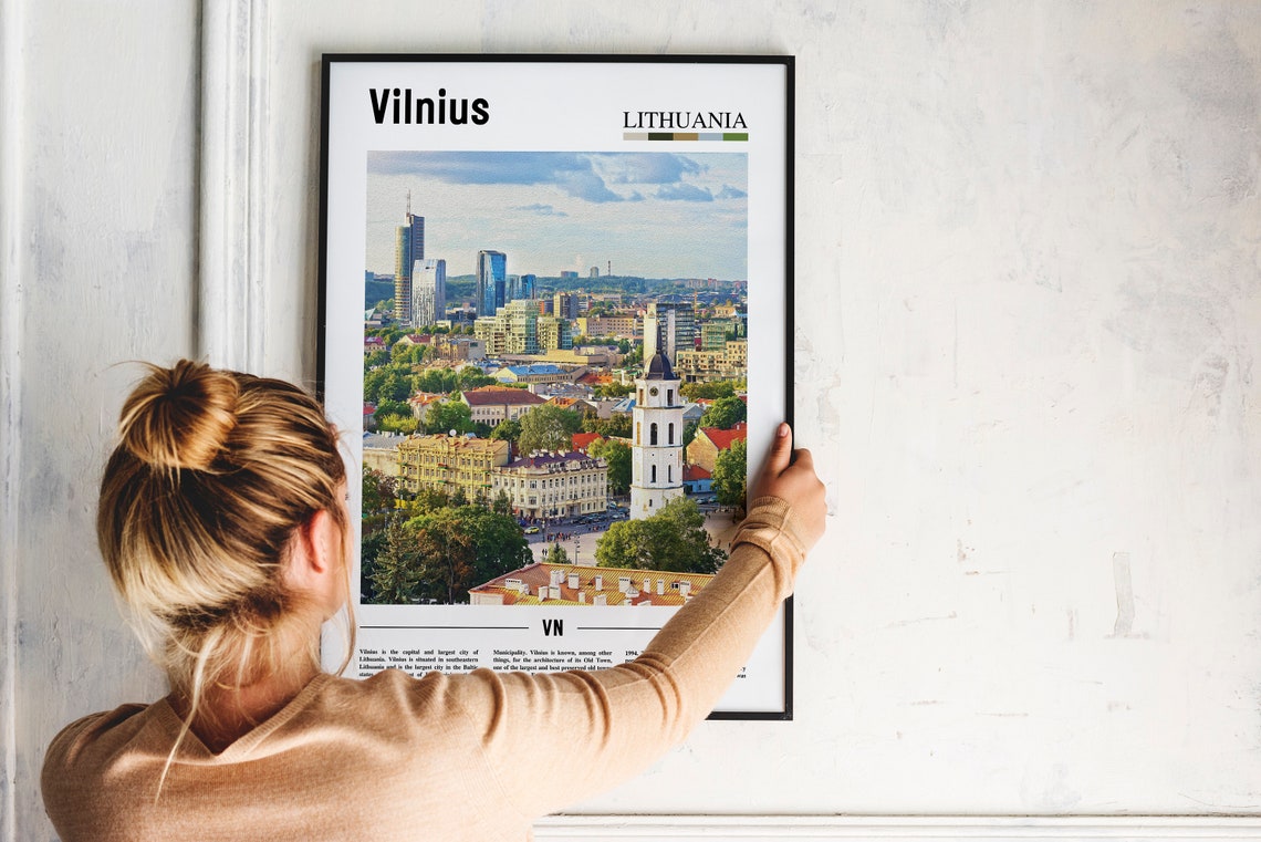 Vilnius Print Vilnius Poster Vilnius Wall Art Oil Painting Poster Colorful City Print City Artwork Travel Artwork Travel Wall Art - Image 4