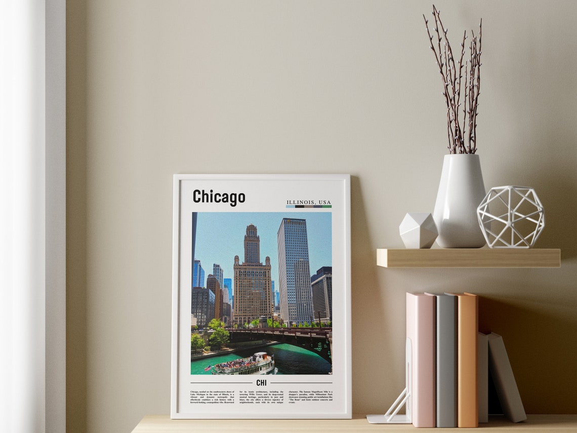 Chicago Print Chicago Poster Chicago Wall Art United States Photo United States Poster United States Print - Image 3