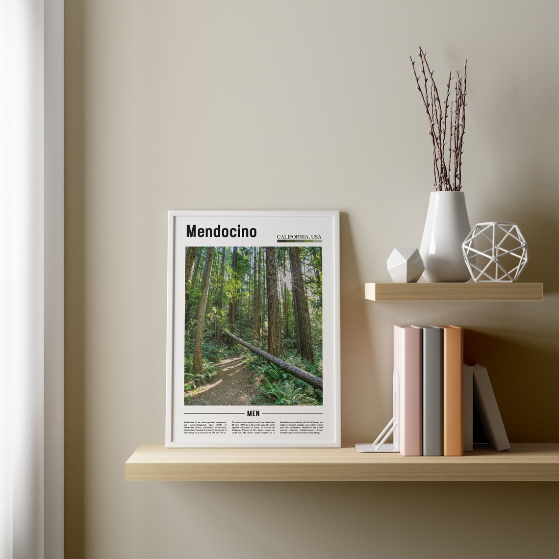 Mendocino Print Mendocino Poster Mendocino Wall Art Minimal Travel Print Minimal City Poster Travel Destination Oil Painting Poster - Image 2