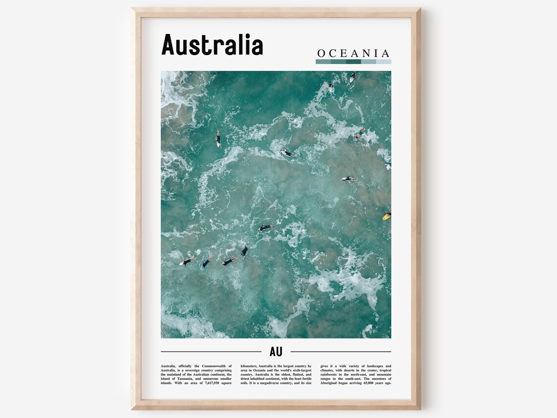 Australia Minimal Travel Poster, Oil Painting