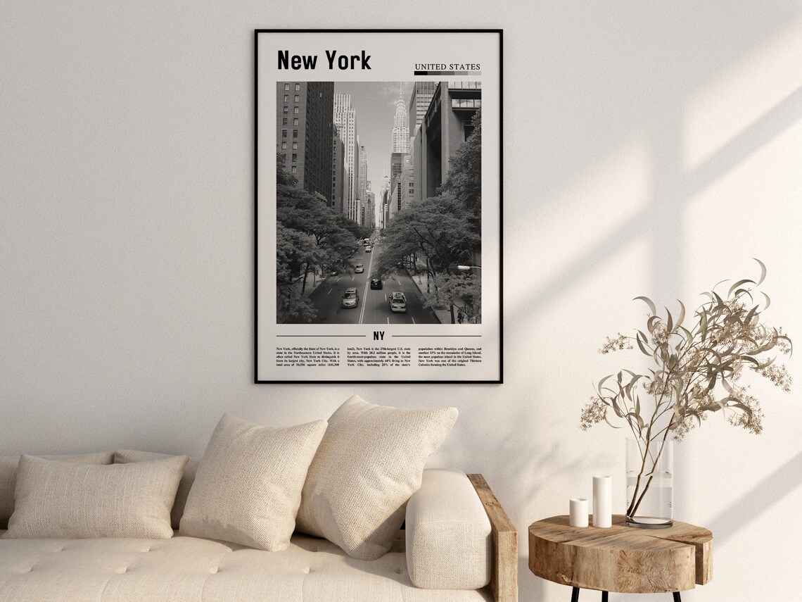 New York Travel Poster, Minimal Black And White - Image 2
