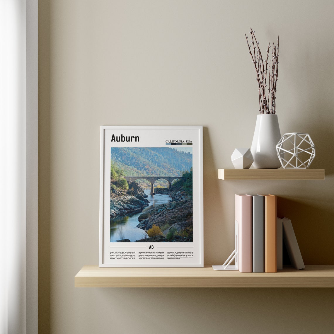 Auburn Print Auburn Poster Auburn Wall Art Minimal Travel Print Minimal City Poster Travel Destination City Print Oil Painting Poster - Image 2