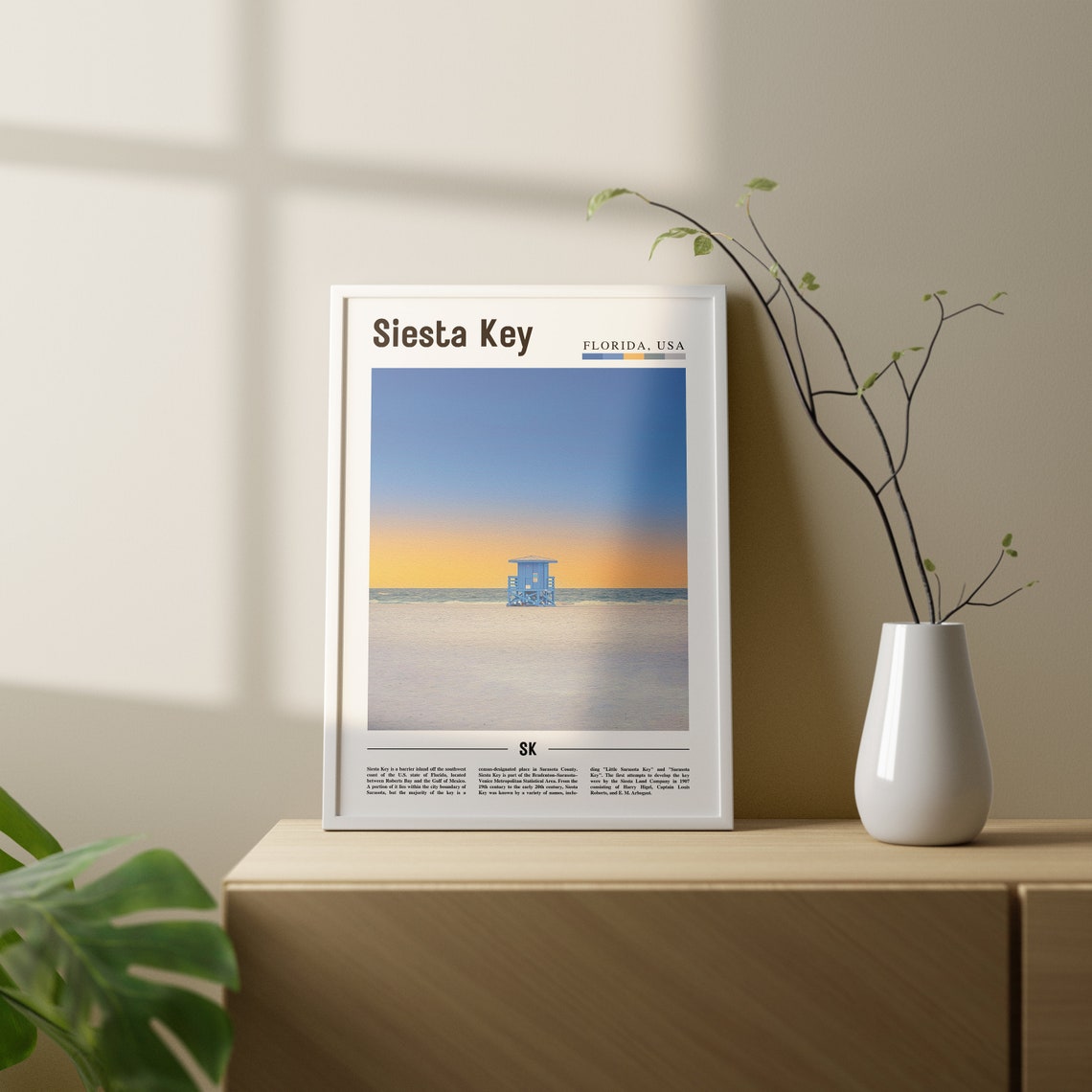 Siesta Key Oil Painting Travel Poster - Image 2