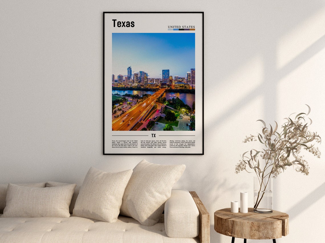 Texas Poster Texas Print Texas Wall Art Texas Photo United States Photo United States Poster United States Print - Image 2