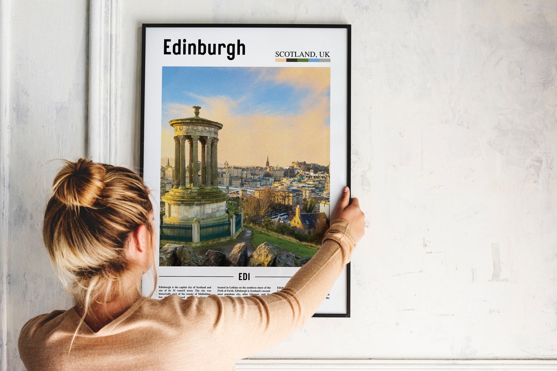 Edinburgh Print Edinburgh Poster Edinburgh Wall Art Oil Painting Poster Colorful City Print City Artwork Travel Artwork Travel Wall Art - Image 4