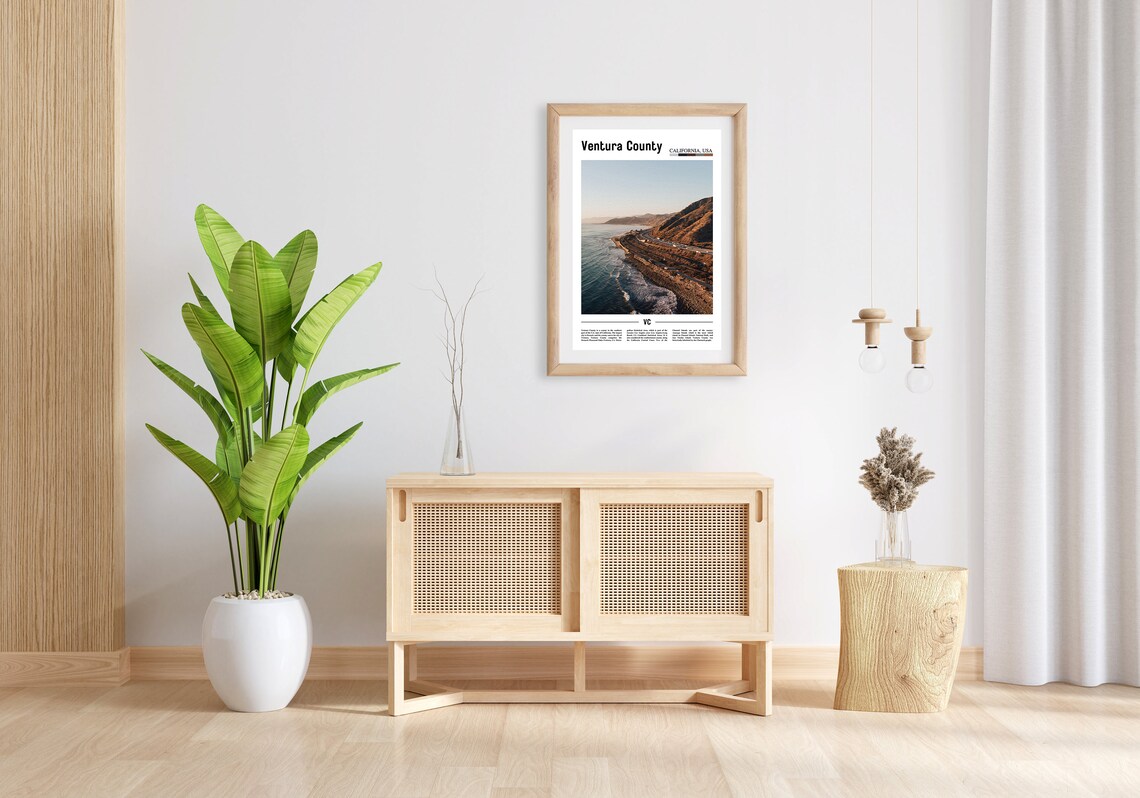 Ventura County Print Ventura County Poster Ventura County Wall Art Minimal Travel Print Minimal Poster Destination Oil Painting Poster - Image 3