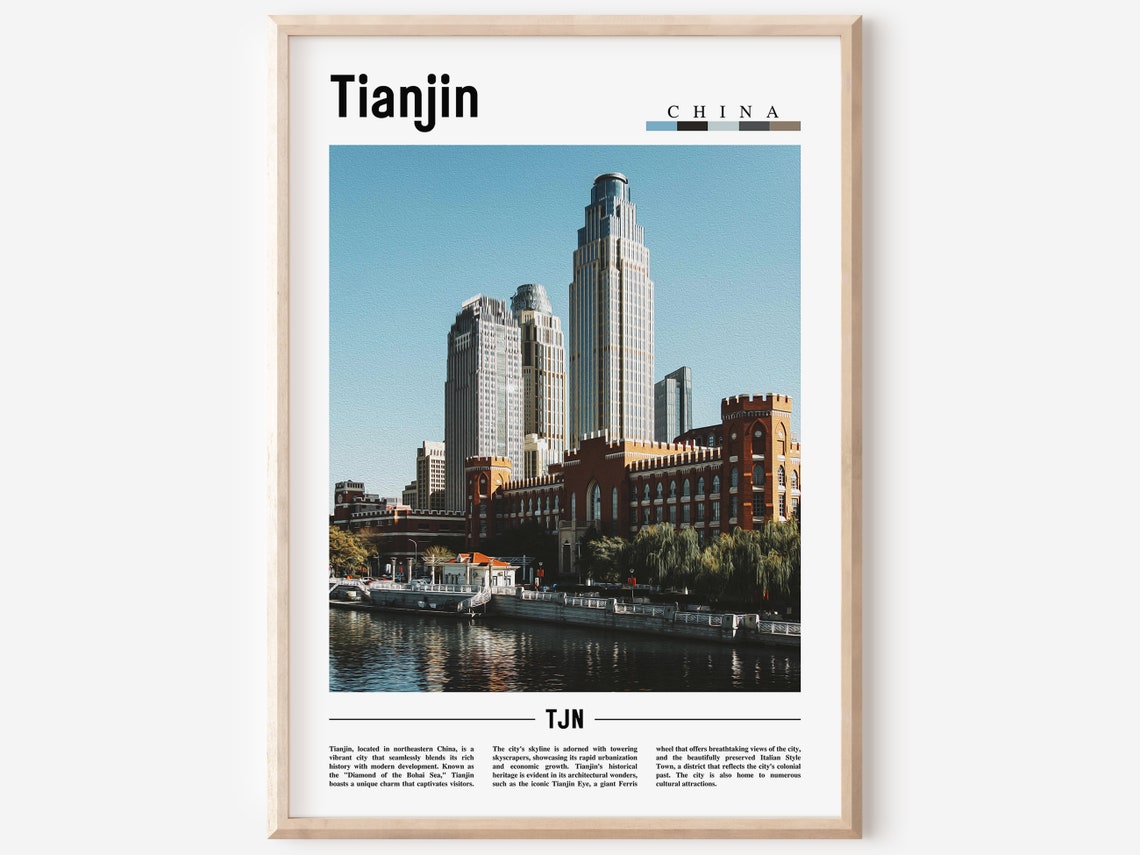 Tianjin Poster Tianjin Print Tianjin Wall Art Asia Print Asia Poster Asia Photo Minimal Travel Poster