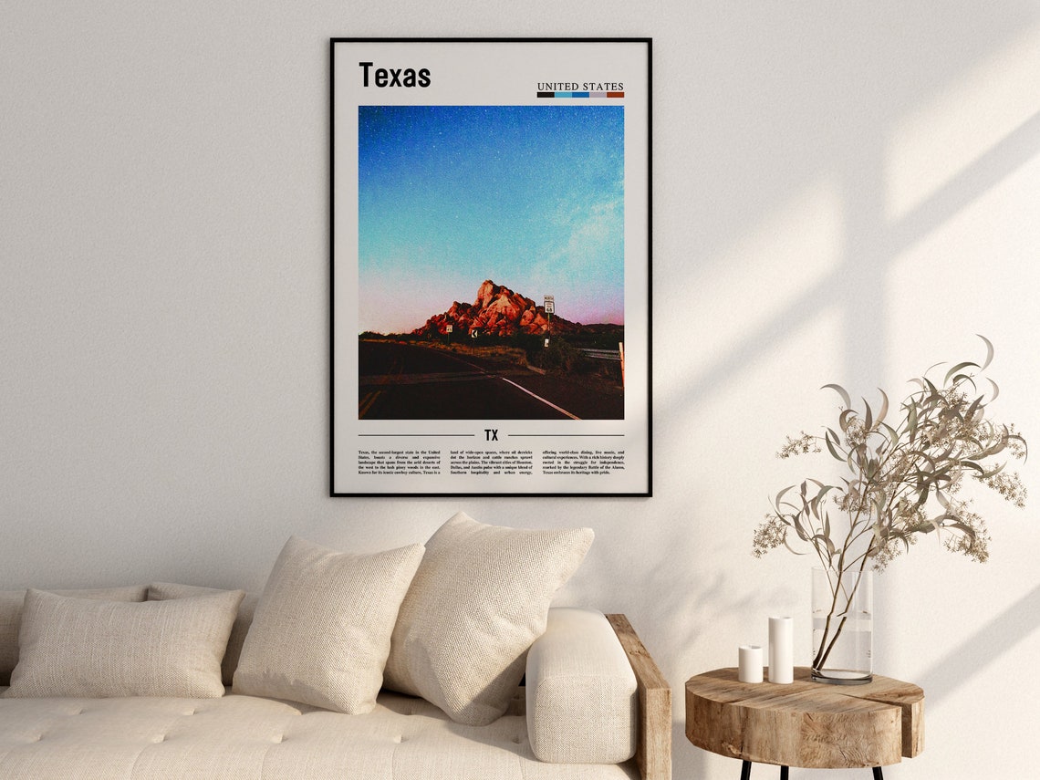 Texas Poster Texas Print Texas Wall Art Texas Photo United States Photo United States Poster United States Print - Image 2