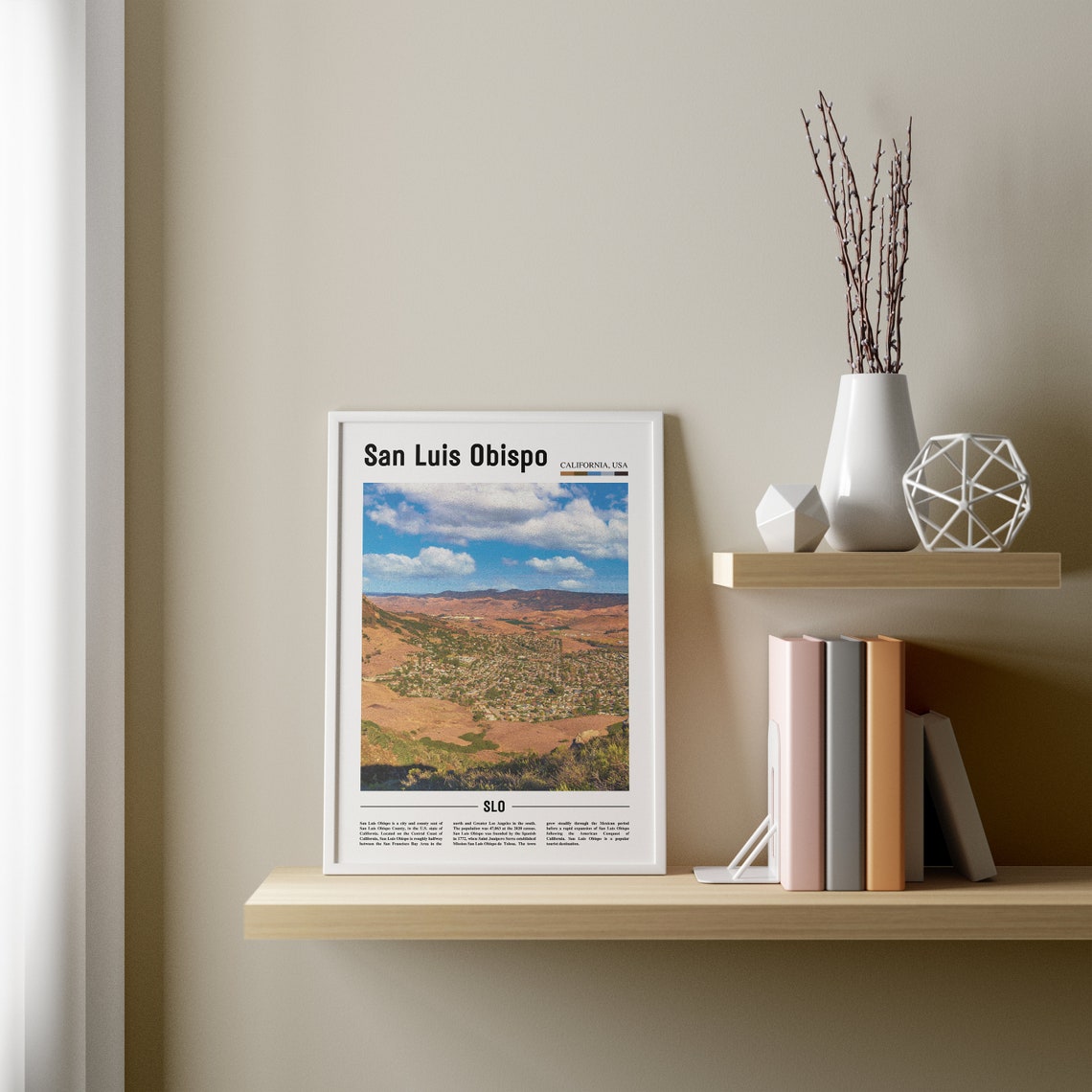 San Luis Obispo Print San Luis Obispo Poster San Luis Obispo Wall Art Oil Painting Poster Colorful City Print Travel Artwork Travel Art - Image 4