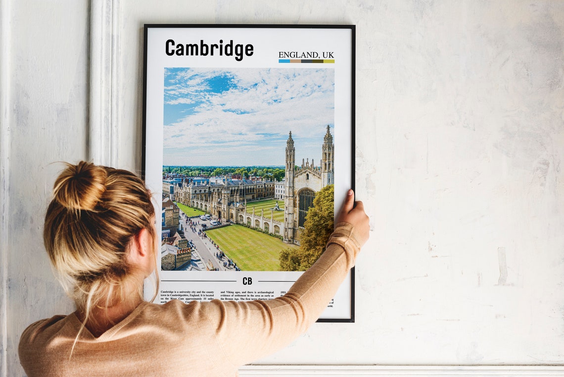 Cambridge Print Cambridge Poster Cambridge Wall Art Oil Painting Poster Colorful City Print City Artwork Travel Artwork Travel Wall Art - Image 4