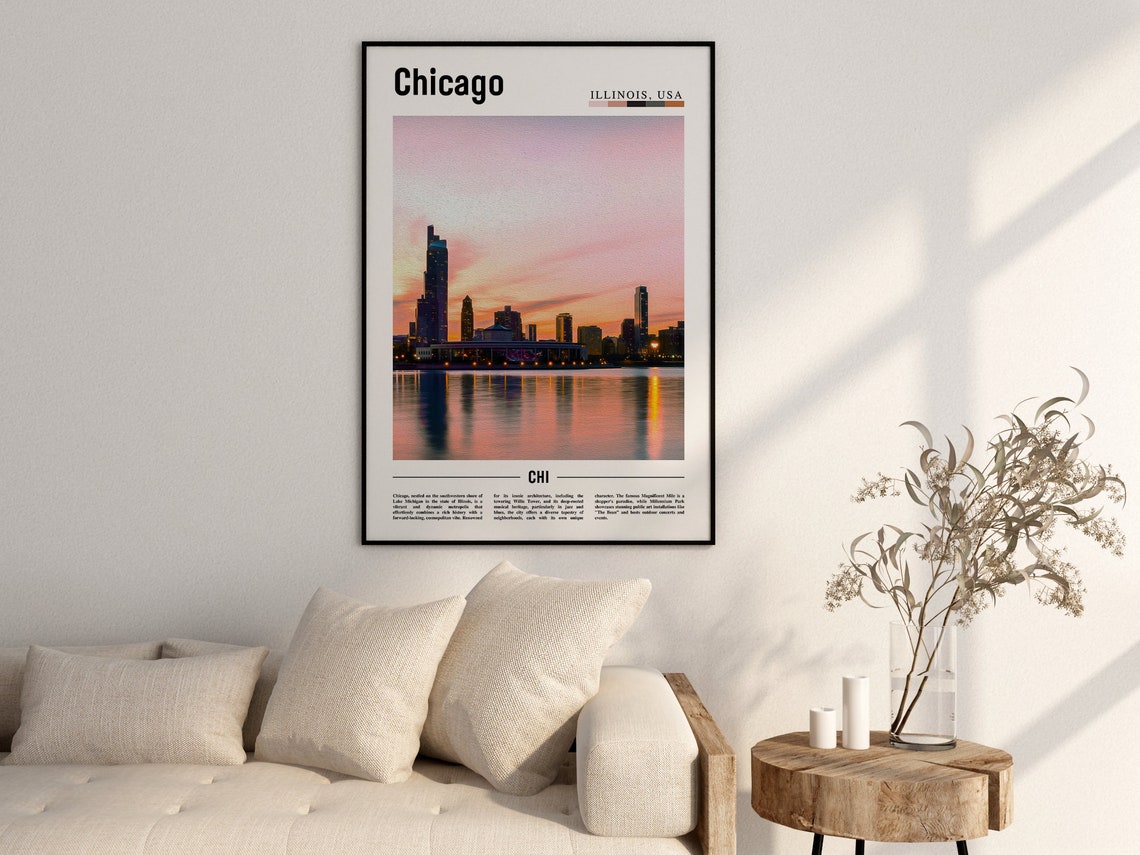 Chicago Print Chicago Poster Chicago Wall Art United States Photo United States Poster United States Print - Image 2