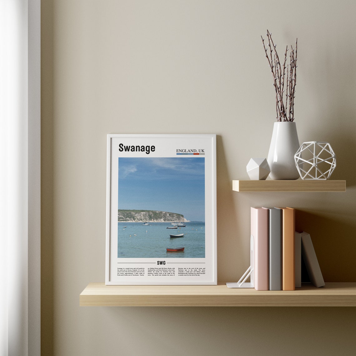 Swanage Print Swanage Poster Swanage Wall Art Oil Painting Poster Colorful City Print City Artwork Travel Artwork Travel Wall Art - Image 3