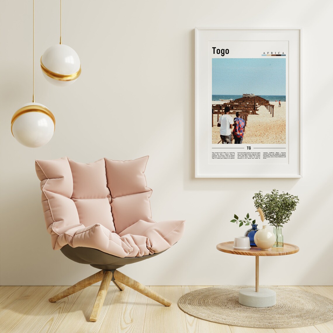 Togo Minimal Travel Poster, Oil Painting - Image 6