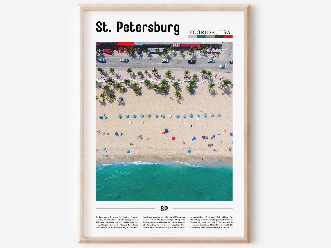 St Petersburg Print St Petersburg Poster St Petersburg Wall Art Minimal Travel Print Minimal City Poster Travel Oil Painting Poster
