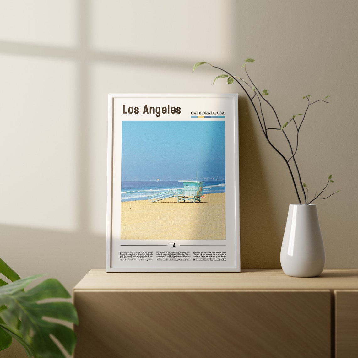 Los Angeles Print Los Angeles Poster Los Angeles Wall Art Oil Painting Poster Colorful City Print City Artwork Travel Artwork Travel Art - Image 2