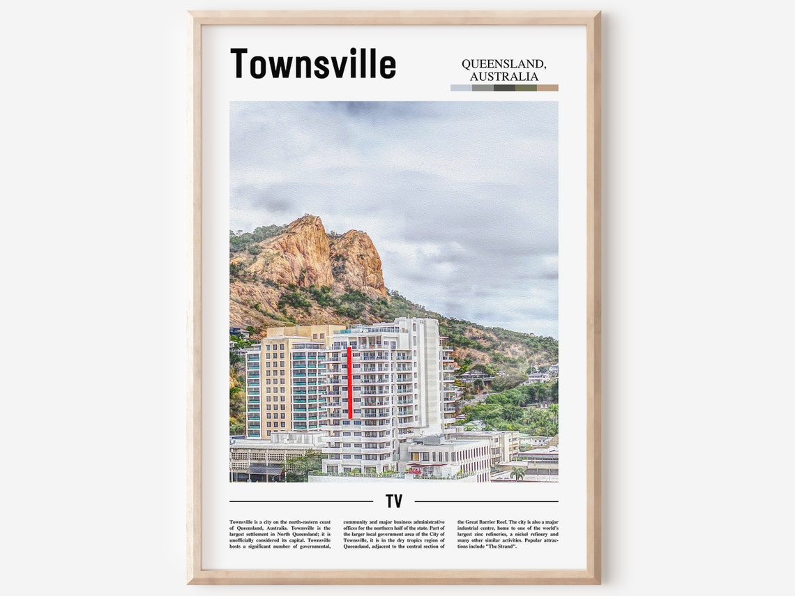 Townsville Print Townsville Poster Townsville Wall Art Minimal Travel Print Minimal City Poster Travel Destination Oil Painting Poster