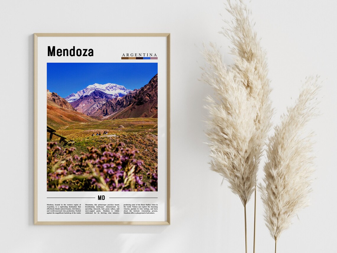 Mendoza Travel Poster, South America Art Print - Image 4