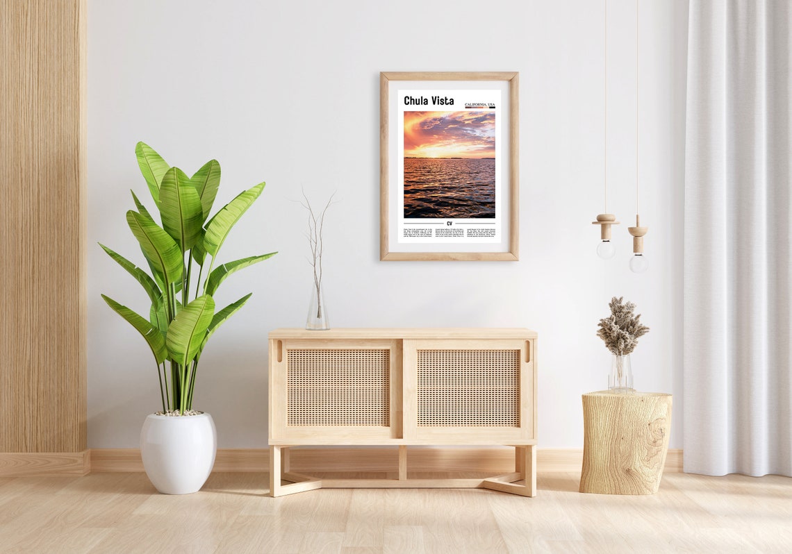 Chula Vista Print Chula Vista Poster Chula Vista Wall Art Minimal Travel Print Minimal City Poster Travel Destination Oil Painting Poster - Image 4