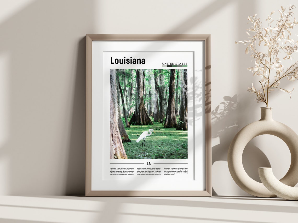 Louisiana Poster Louisiana Print Louisiana Wall Art United States Photo United States Poster United States Print - Image 2