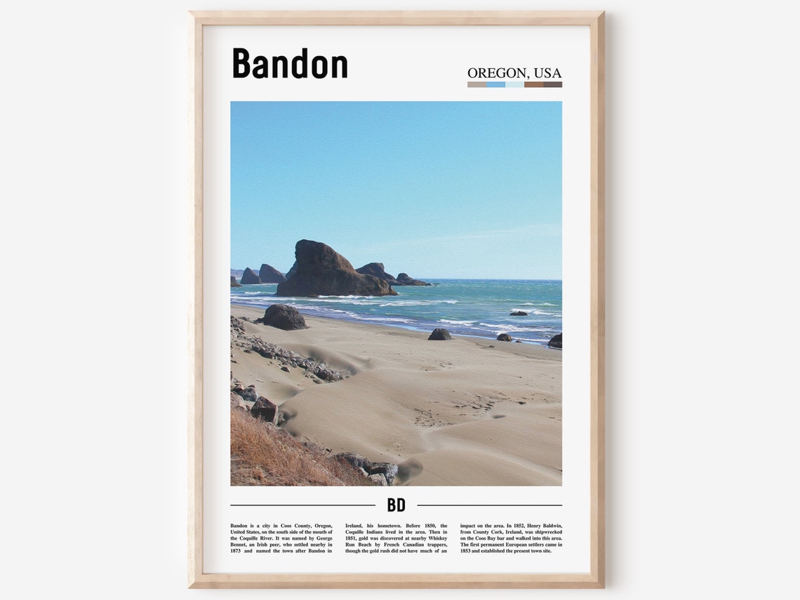 Bandon Print Bandon Poster Bandon Wall Art Oil Painting Poster Colorful City Print City Artwork Travel Artwork Travel Wall Art