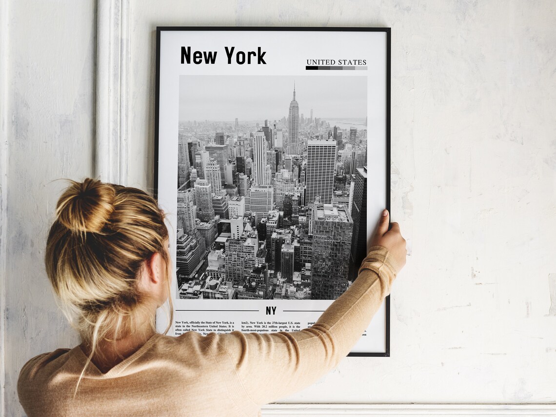 New York Minimal Travel Poster, Black And White - Image 5