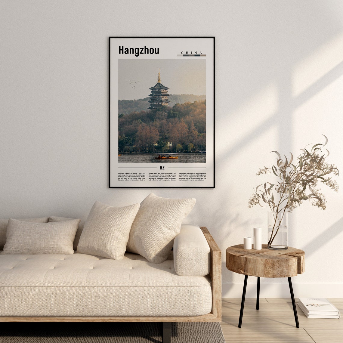 Hangzhou Poster Hangzhou Print Hangzhou Wall Art Asia Print Asia Poster Asia Photo Minimal Travel Poster - Image 2