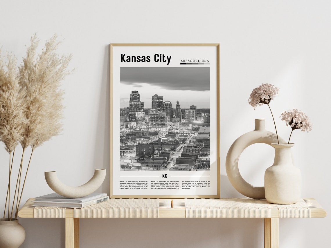 Kansas City Poster Black And White Kansas City Print Black And White Kansas City Wall Art Minimal Travel Print Travel Poster - Image 6