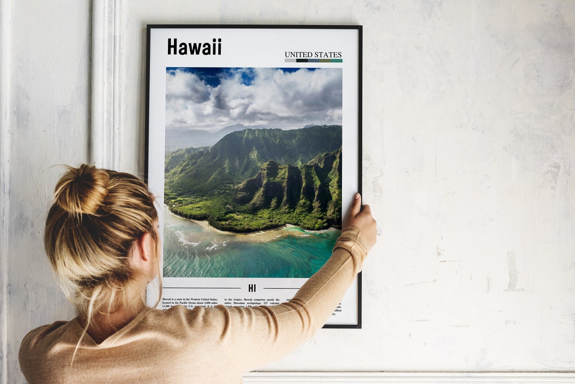Hawaii Poster Hawaii Print Hawaii Wall Art United States Photo United States Poster United States Print Travel Poster - Image 5