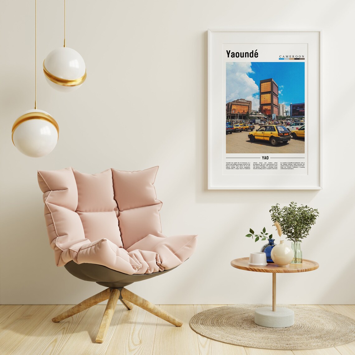 Yaound, Minimal Travel Poster, Oil Painting - Image 6