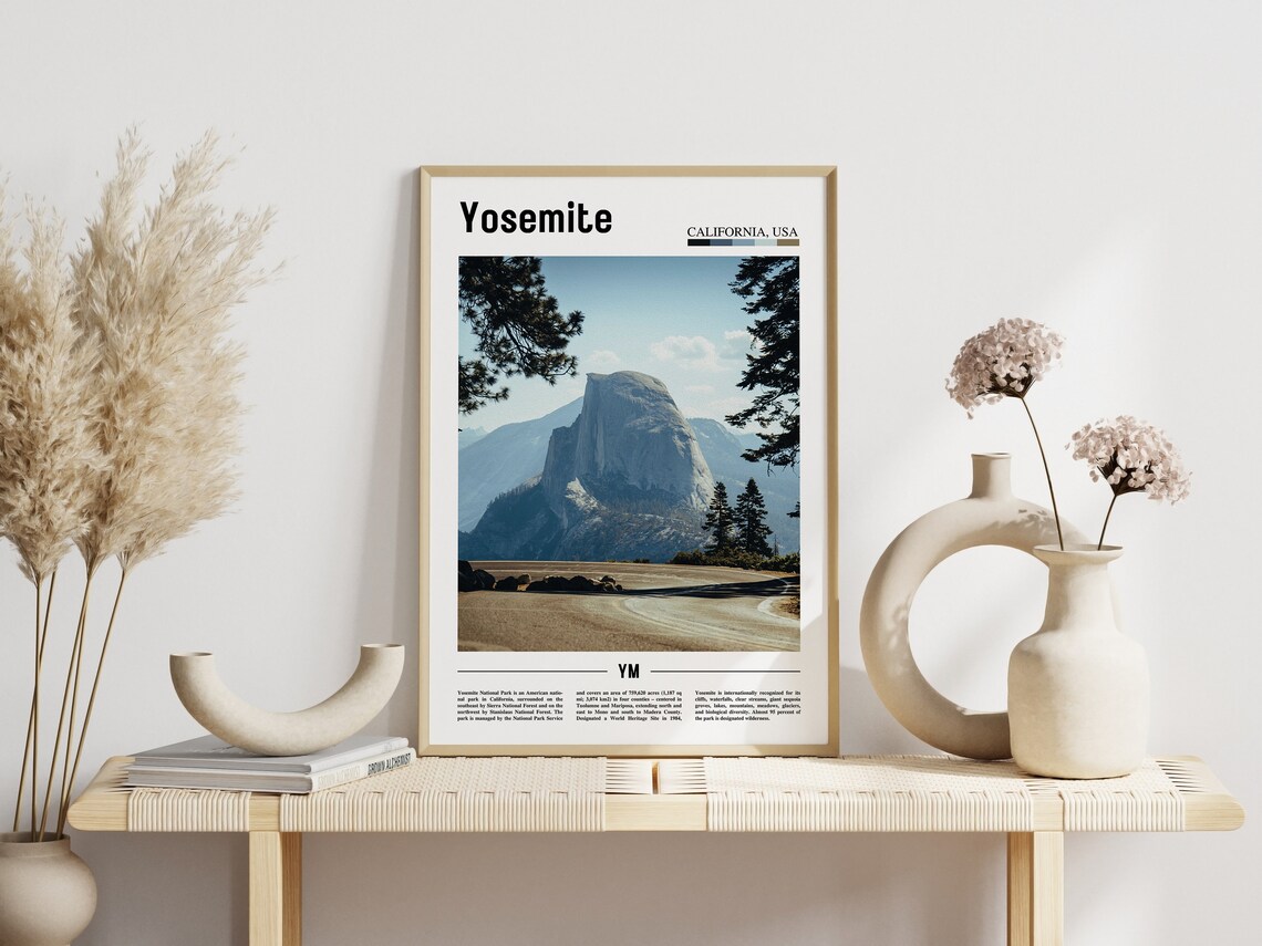 Yosemite Minimal Travel Poster, Oil Painting Style - Image 5