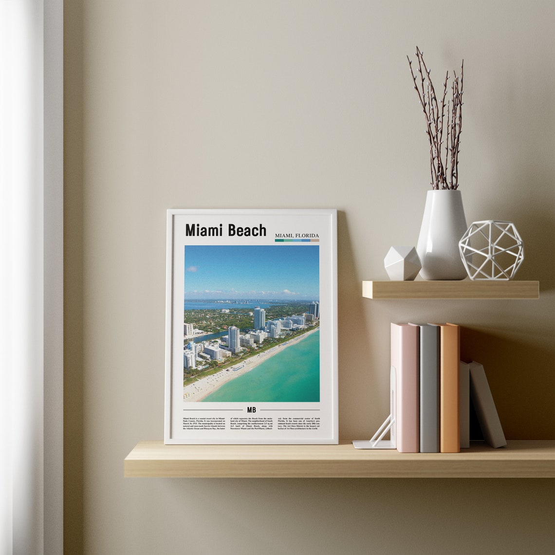 Miami Beach Print Miami Beach Poster Miami Beach Wall Art Oil Painting Poster City Print City Artwork Travel Artwork Travel Wall Art - Image 3