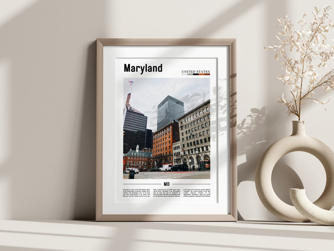 Maryland Poster Maryland Print Maryland Wall Art United States Photo United States Poster United States Print - Image 2