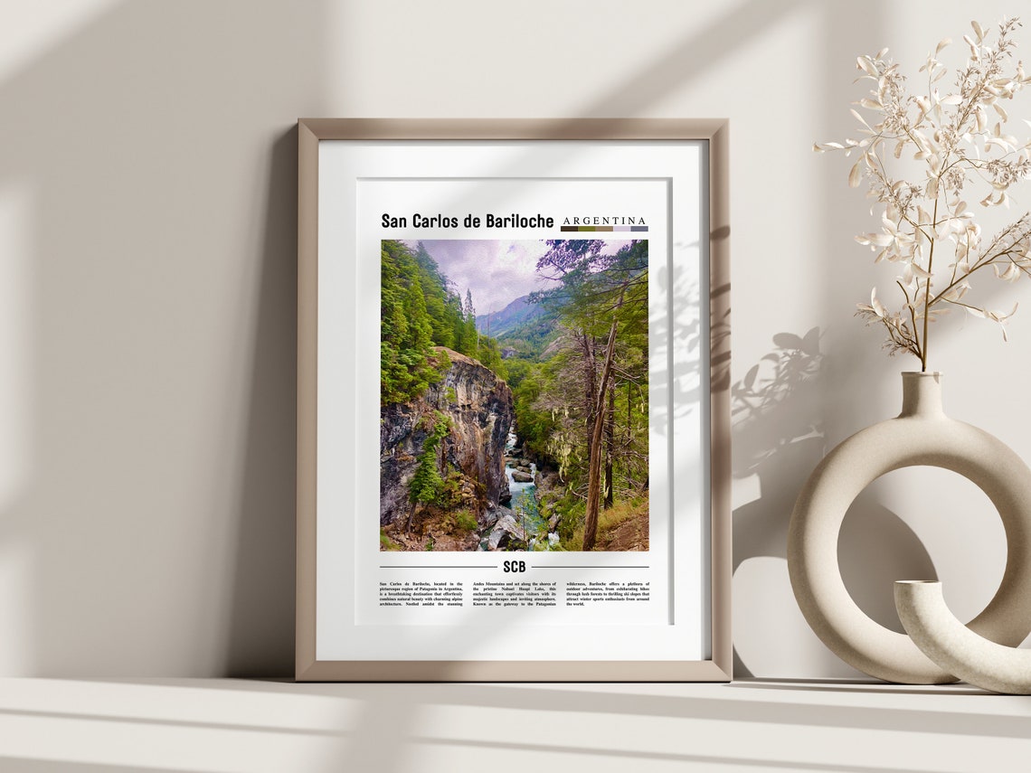 San Carlos De Bariloche Poster San Carlos De Bariloche Print San Carlos De Bariloche Wall Art Minimal Travel Print Oil Painting Poster - Image 3