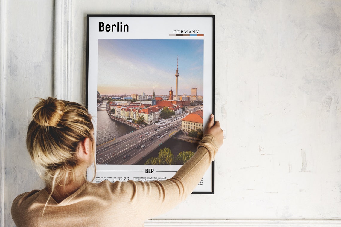 Berlin Print Berlin Poster Berlin Wall Art Minimal Travel Print Minimal City Poster Travel Destination City Print Oil Painting Poster - Image 4