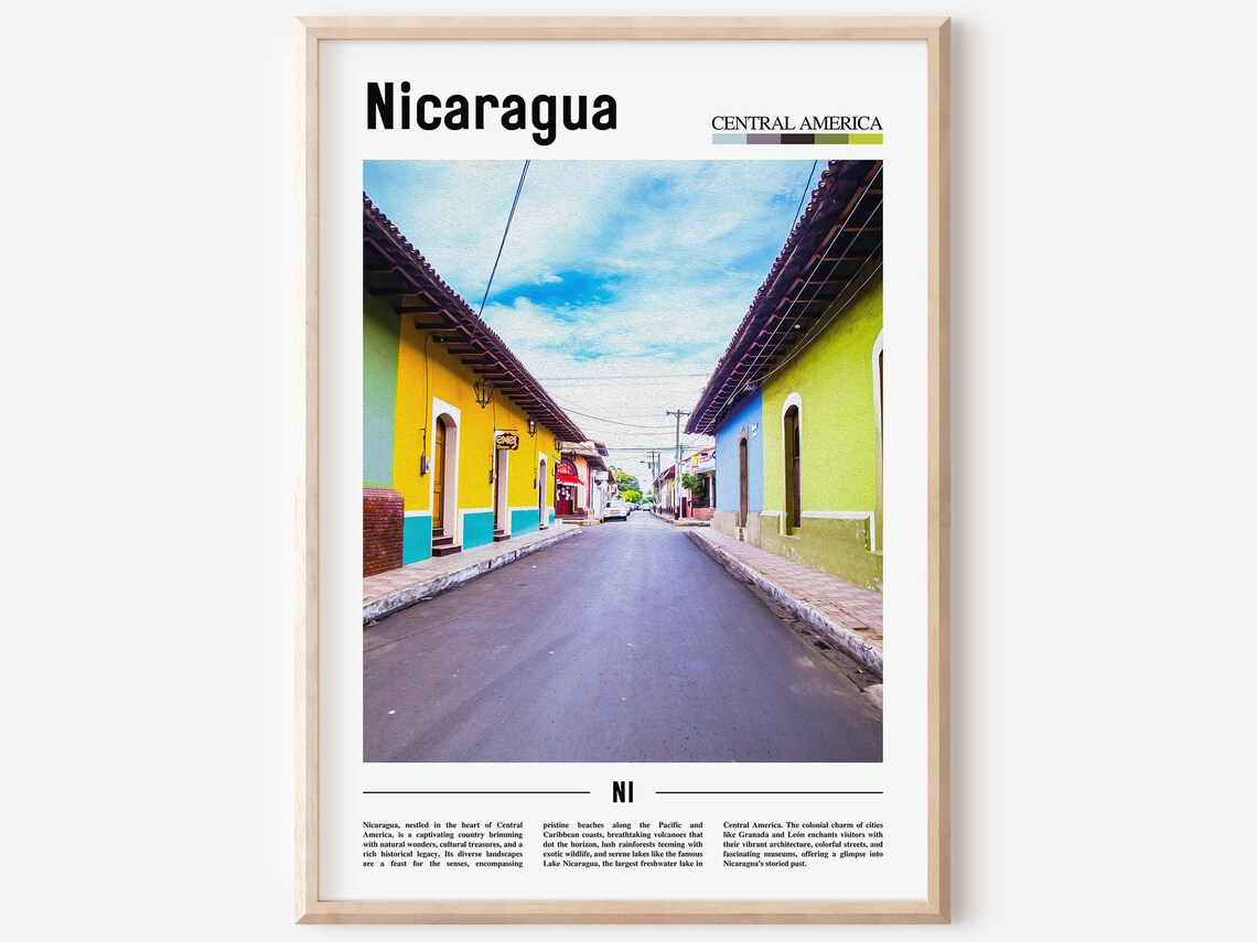 Nicaragua Travel Poster, Central America