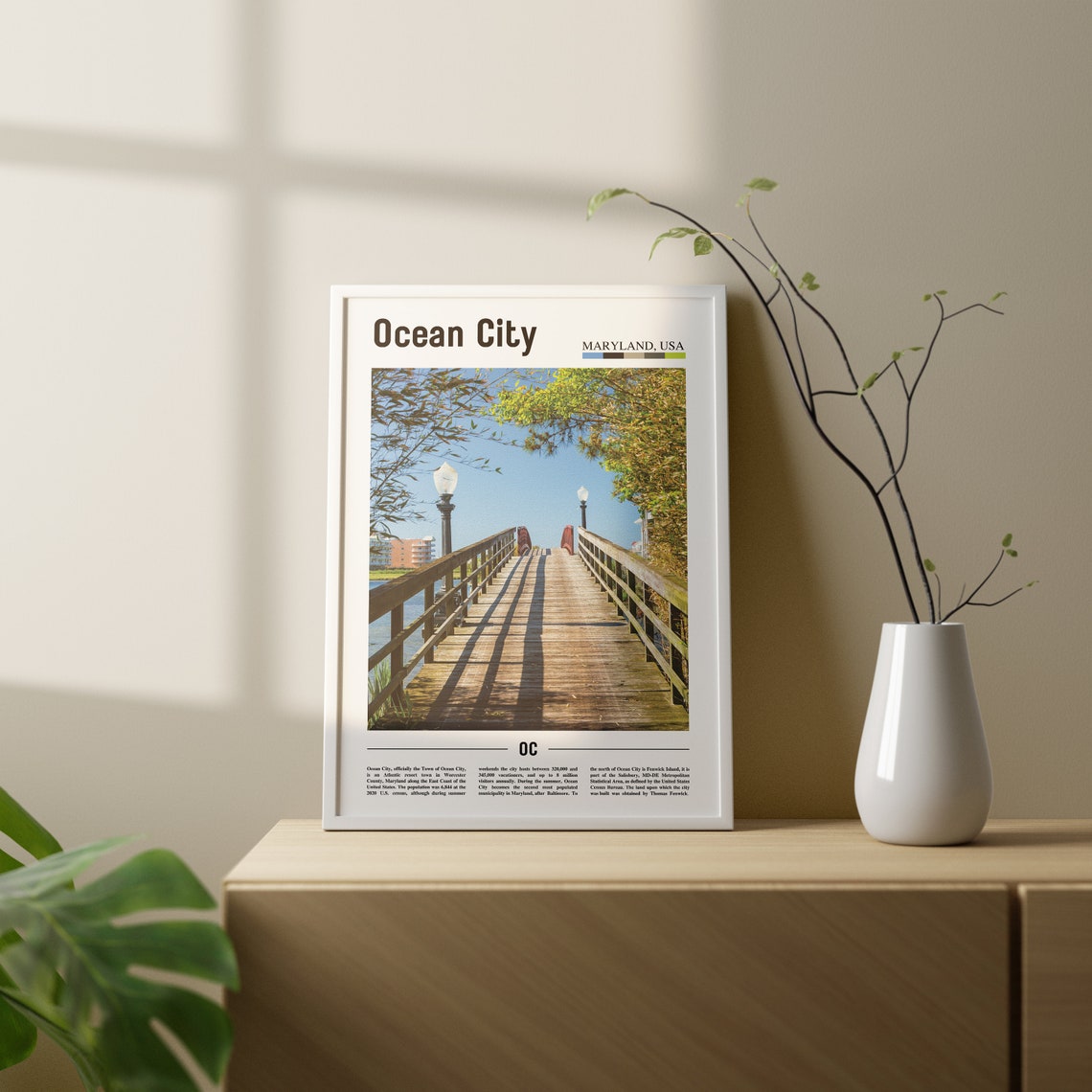 Ocean City Print Ocean City Poster Ocean City Wall Art Oil Painting Poster Colorful City Print City Artwork Travel Artwork Travel Art - Image 2